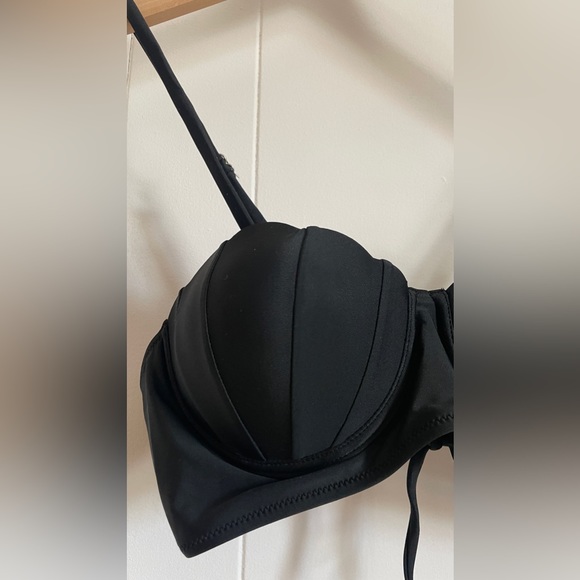 NWOT Shein Shell Bikini Top Black Large - Picture 3 of 7